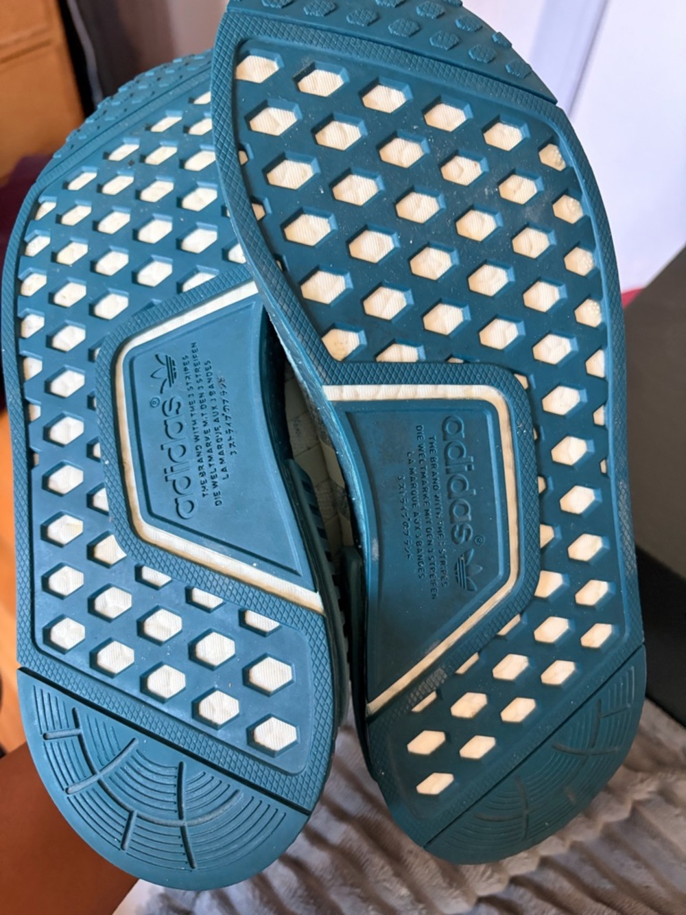 adidas Mint and Teal Knit NMD_R1 Sneakers - Picture 5 of 5